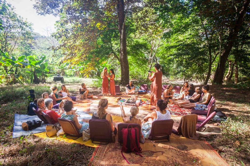 Meditation silence stillness retreat Pachamama Costa Rica spiritual awareness Community village emotional healing emotions wellness health mystery school womb flower women eco village
